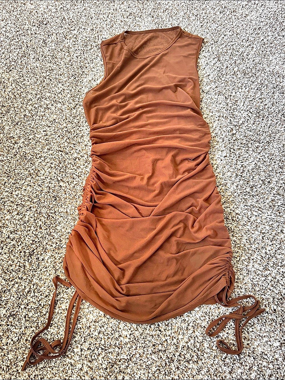 Pinup Shear Fashion Ruched Brown Mini Dress NWT Small